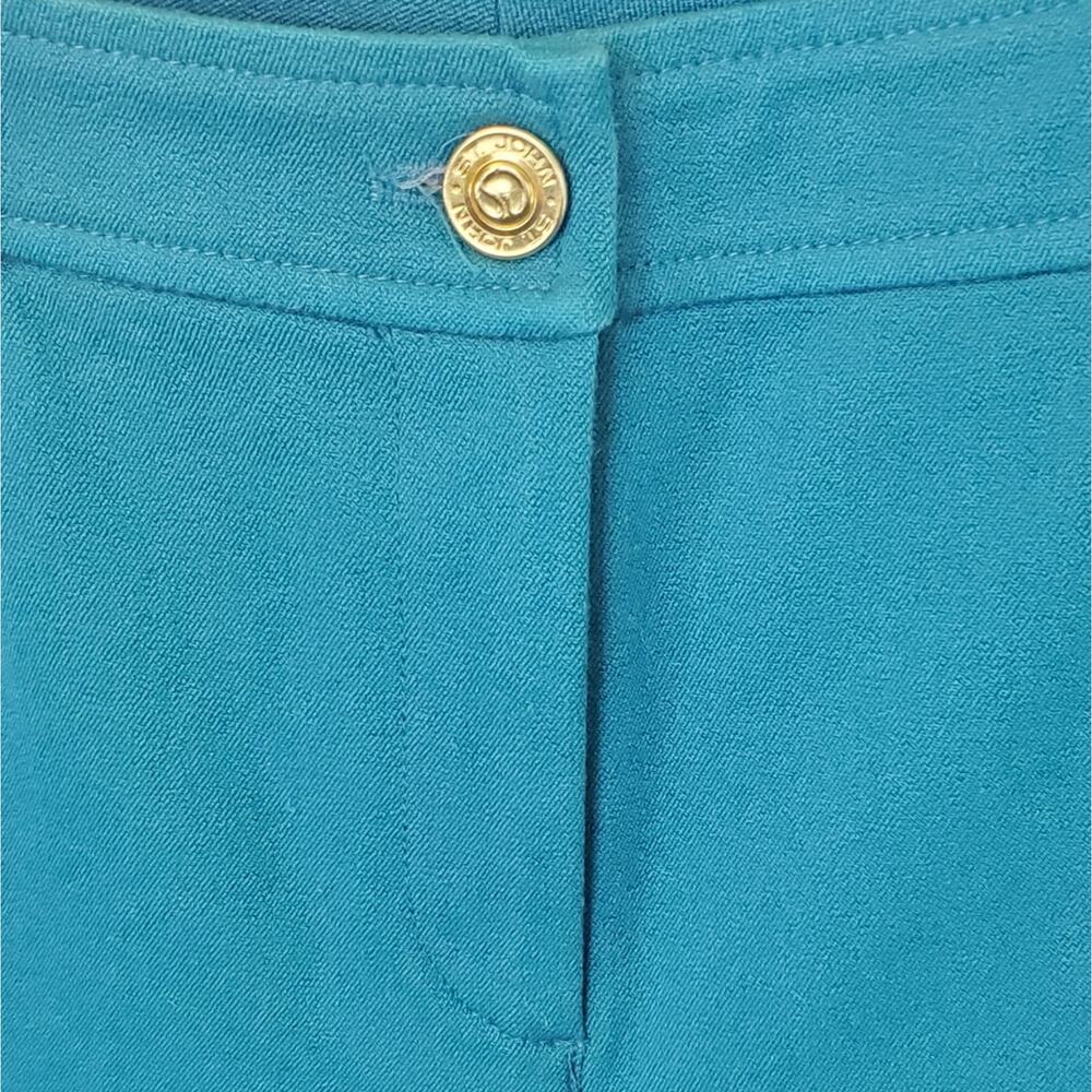 ❤️‍ VINTAGE St. John Yellow Label Colorful Teal Casual Straight Leg Pants - Picture 4 of 10